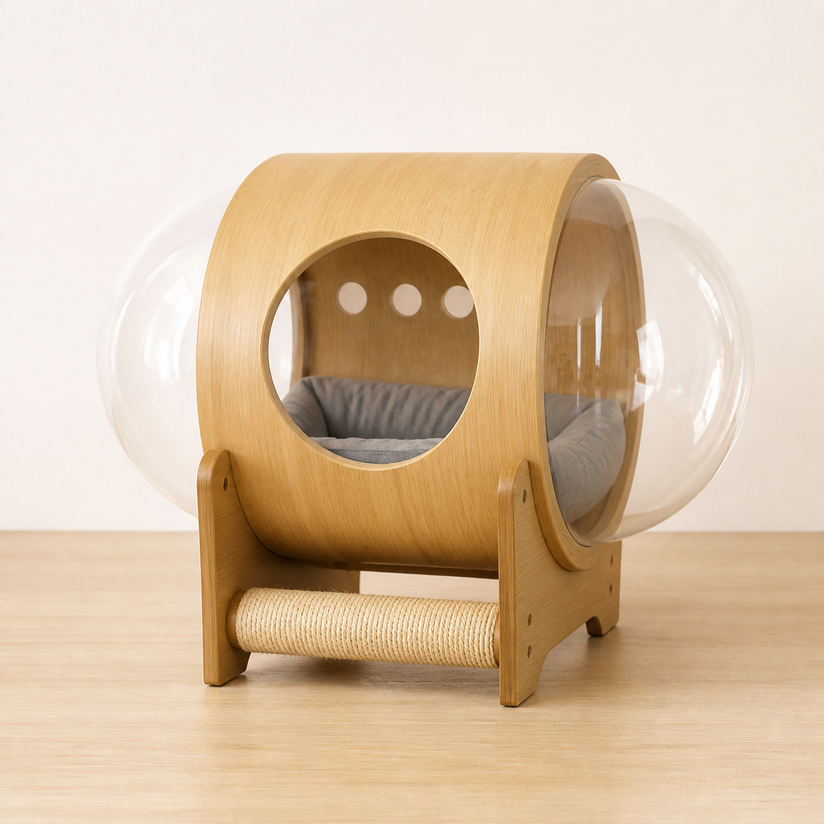 Wooden Capsule Cat House