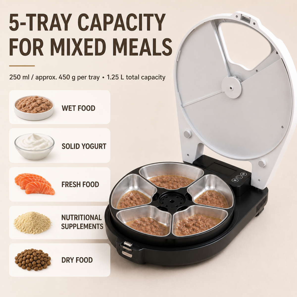 Refrigerated Wet Food Cat Feeder