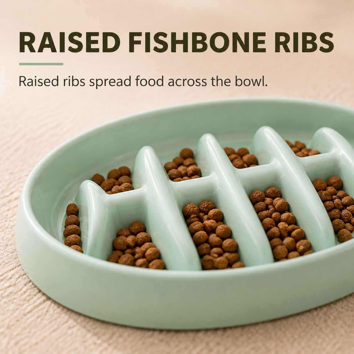 Fishbone Slow Feeder Bowl