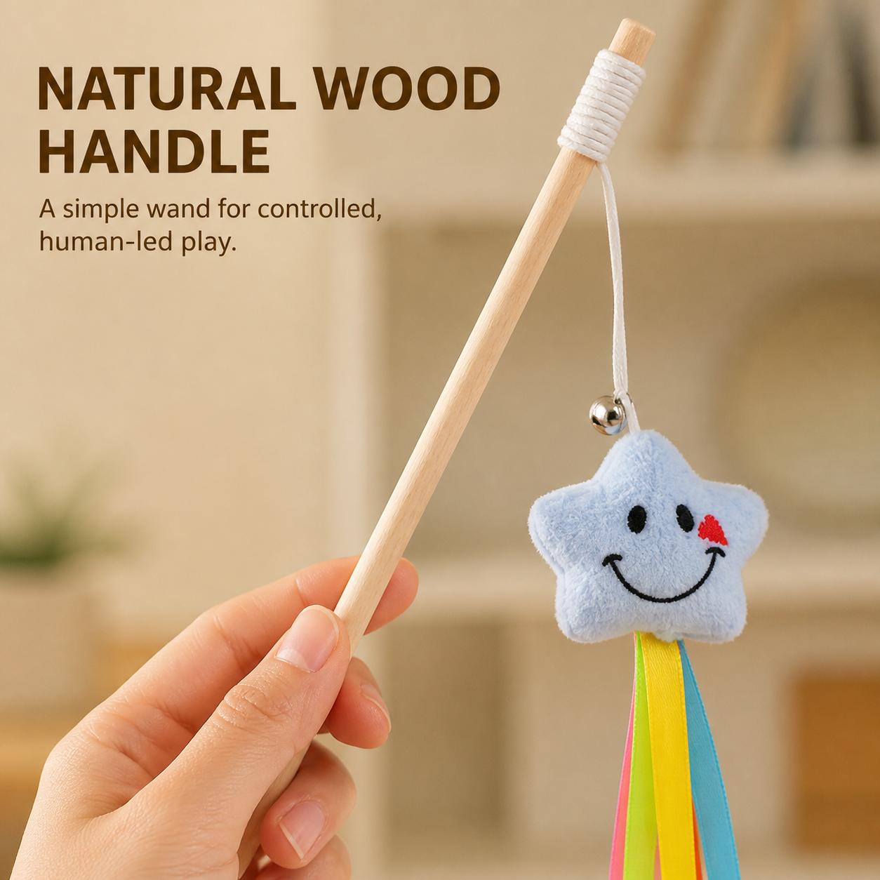 Wooden Cat Teaser Wand