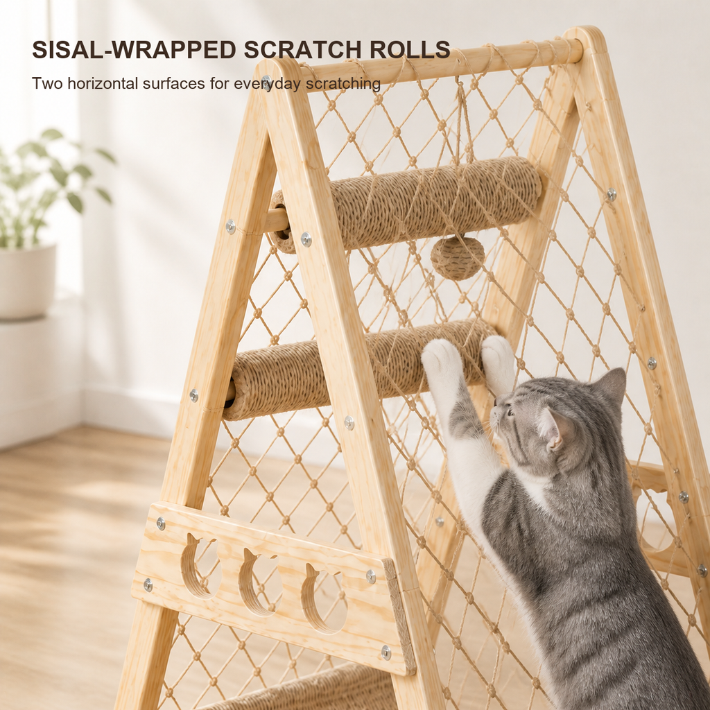 Solid Wood Cat Tree Tower