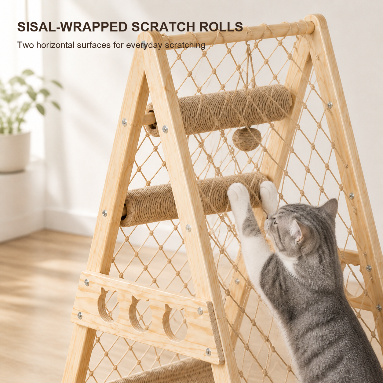 Solid Wood Cat Tree Tower