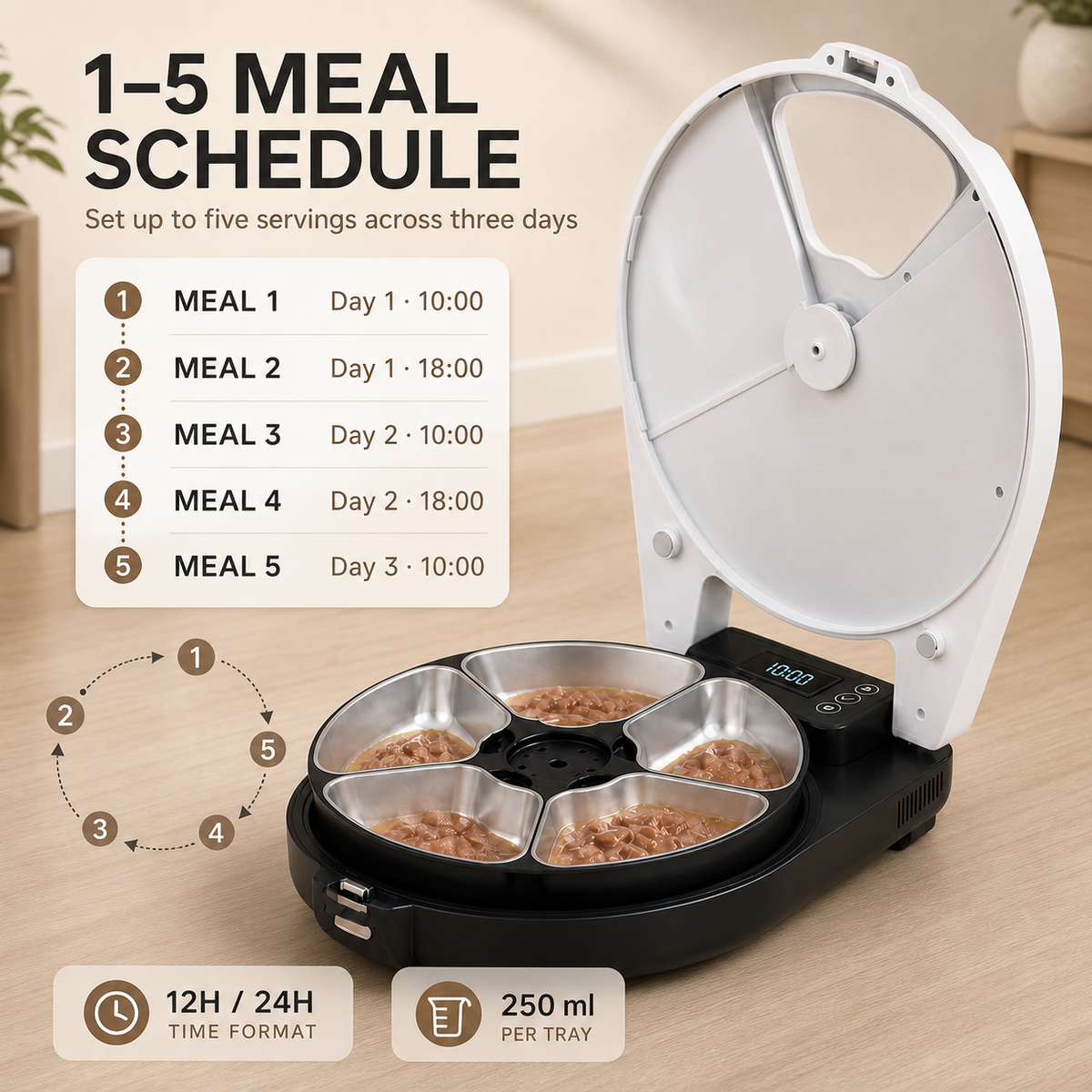 Refrigerated Wet Food Cat Feeder