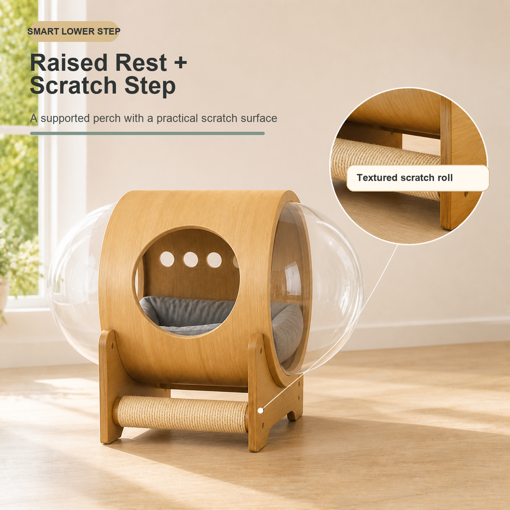 Wooden Capsule Cat House
