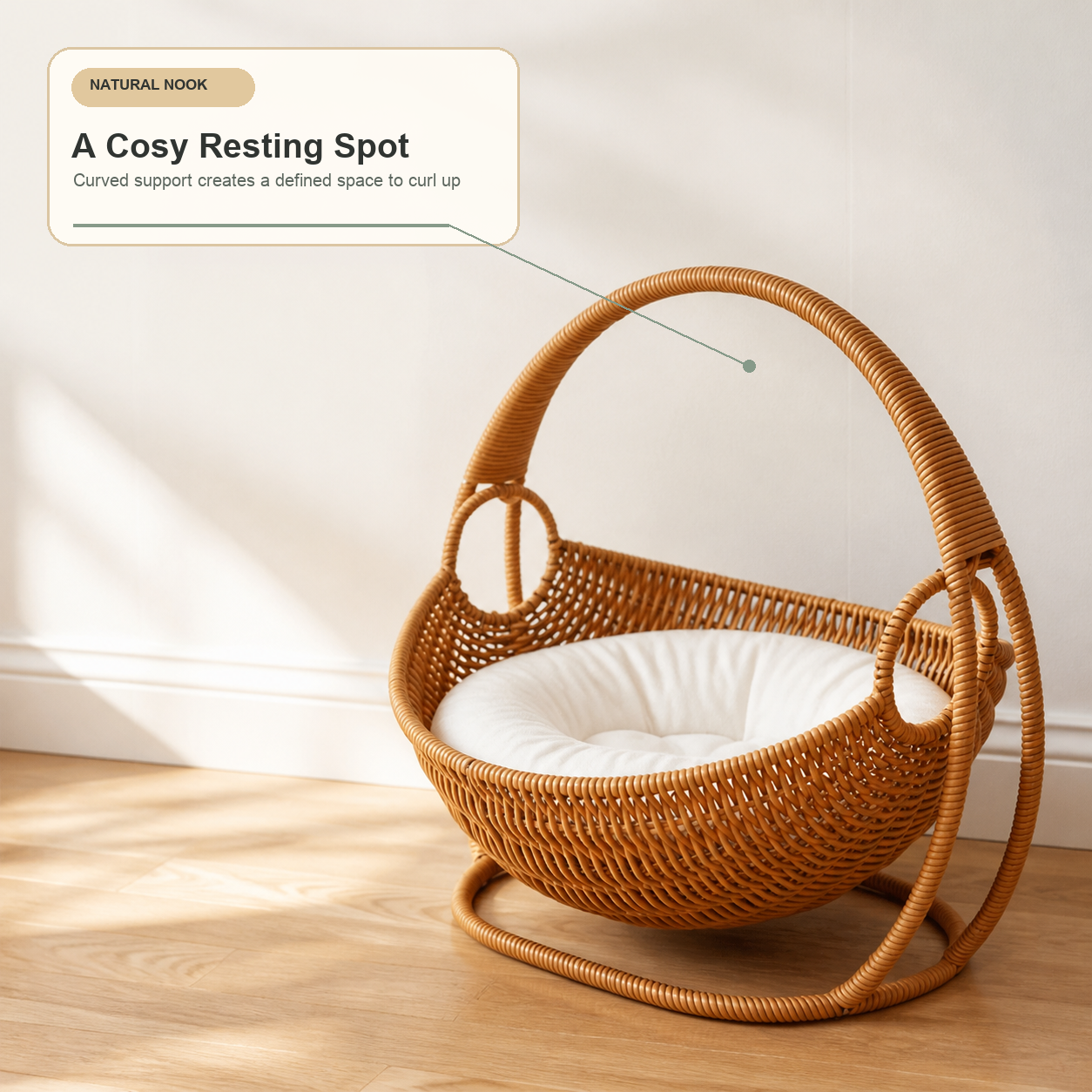 Faux Rattan Cat Basket Bed