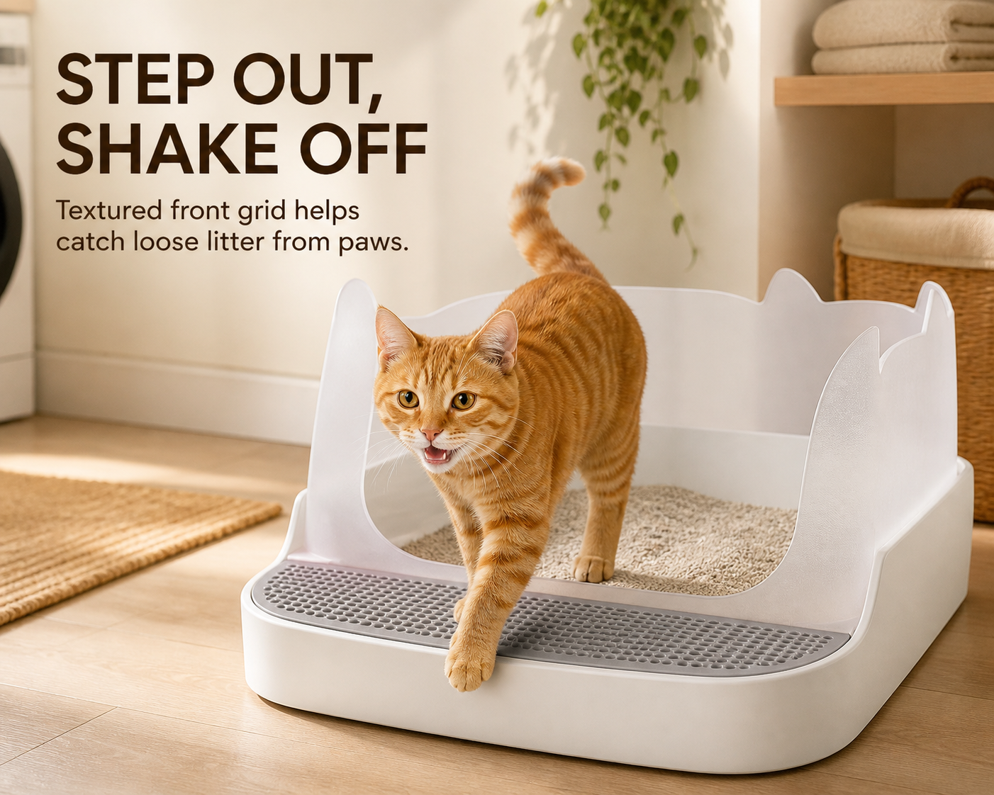 Semi-Enclosed Cat Litter Box