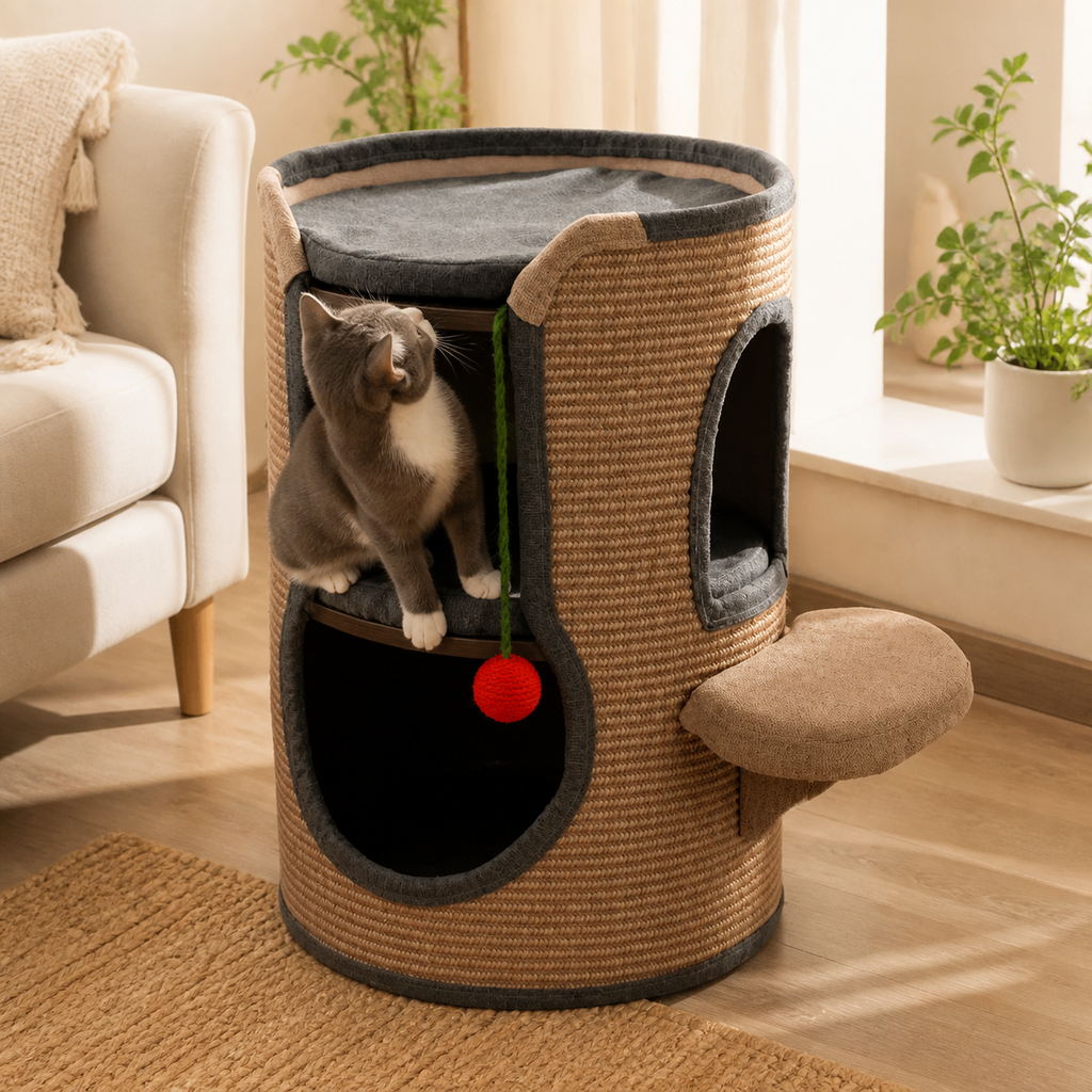 Multi-Level Sisal Cat Tree