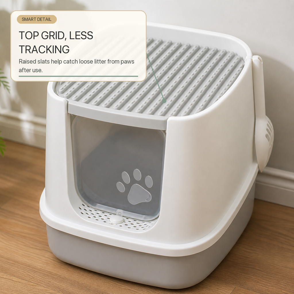 Anti-Splash Enclosed Litter Box
