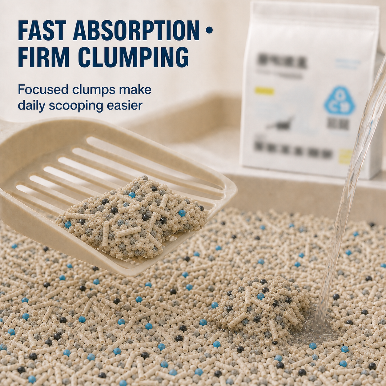 Odor-Control Carbon Crystal Tofu Blend Cat Litter | Odour Control, Fast Clumping & Low Dust | 2.5kg