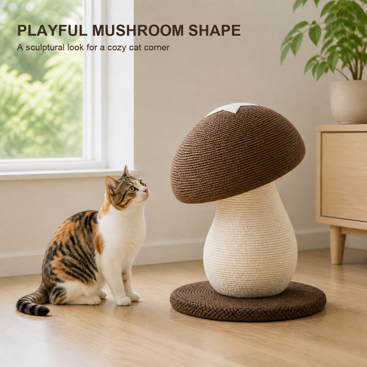 Mushroom Sisal Cat Scratcher