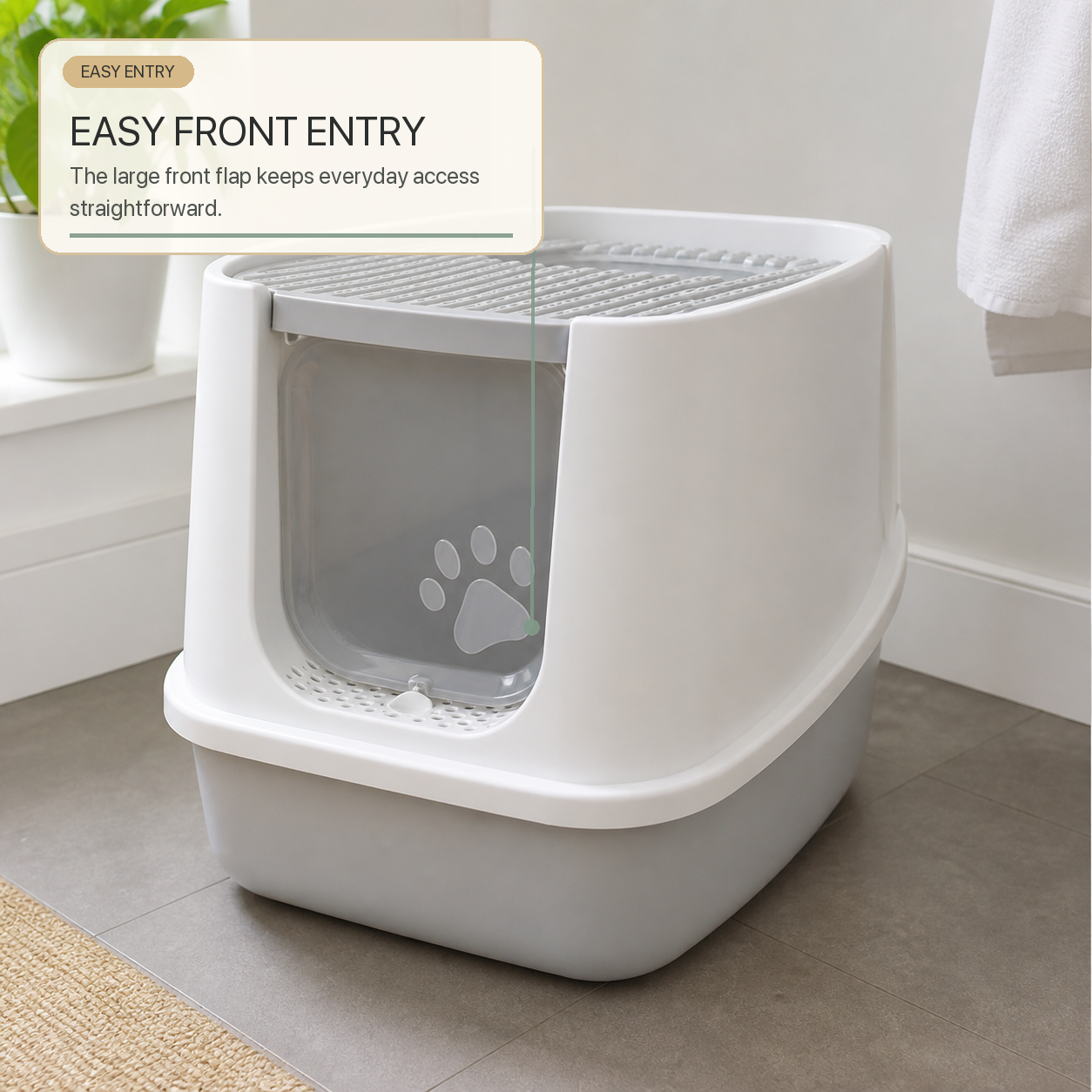 Anti-Splash Enclosed Litter Box