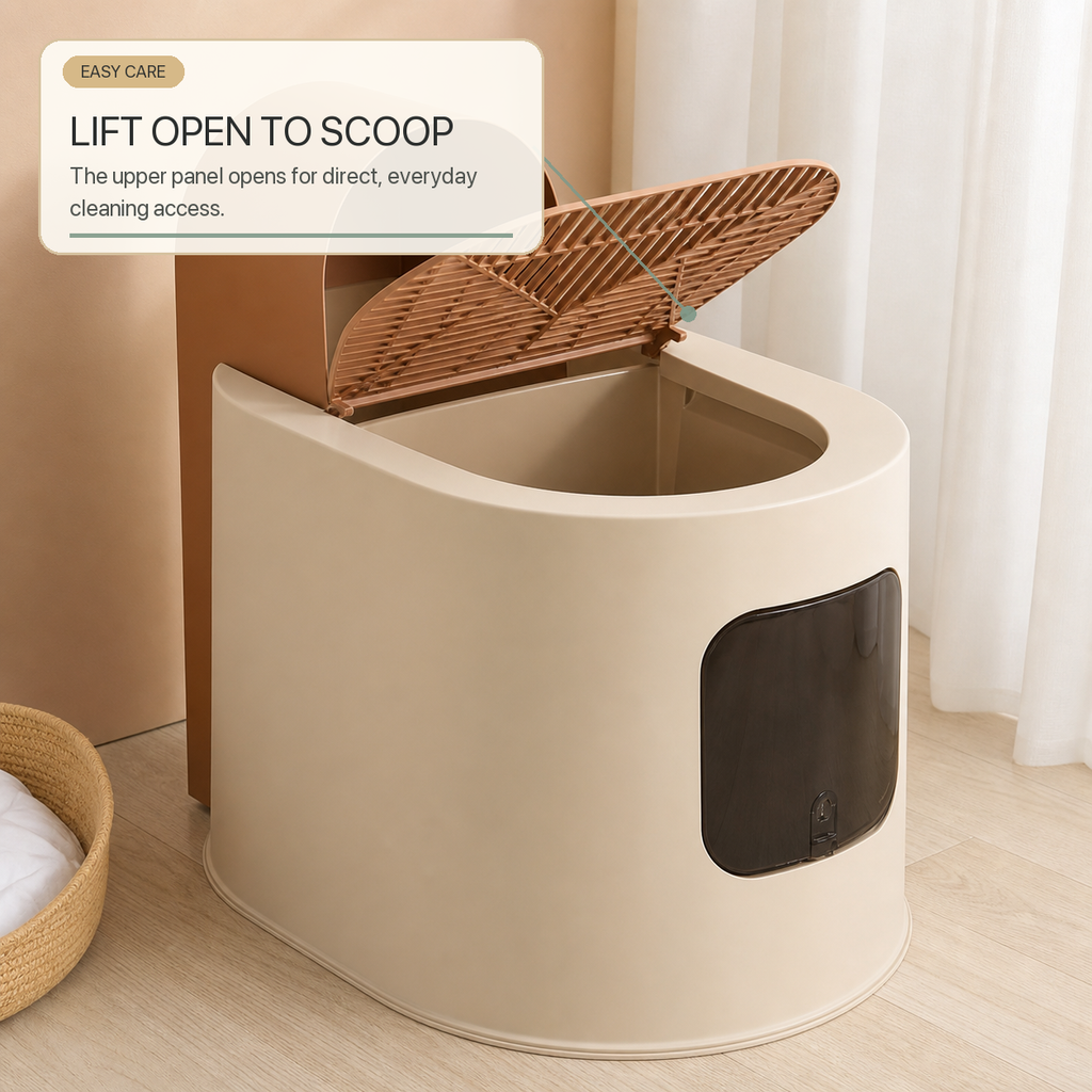 Top-Entry Enclosed Cat Litter Box