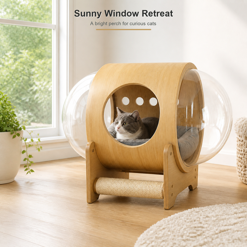 Wooden Capsule Cat House