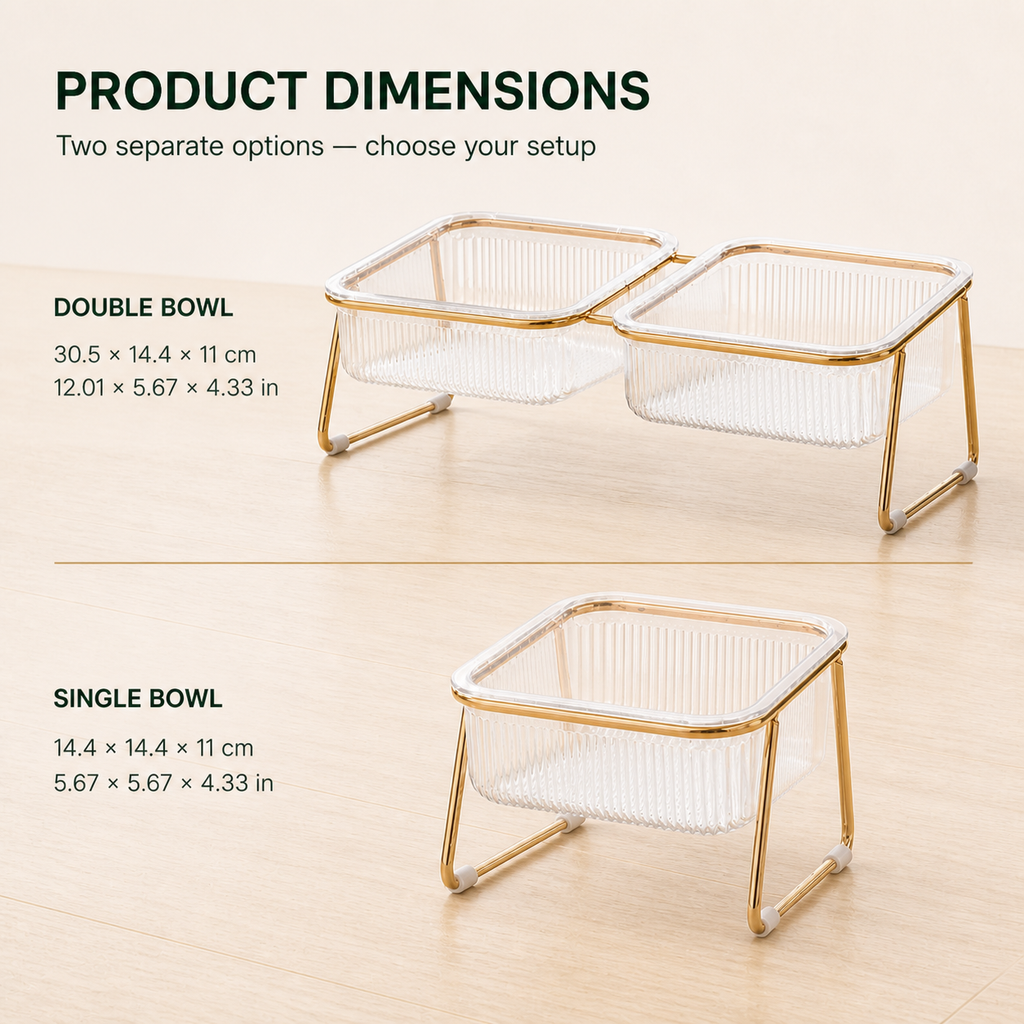 Raised Transparent Cat Bowl