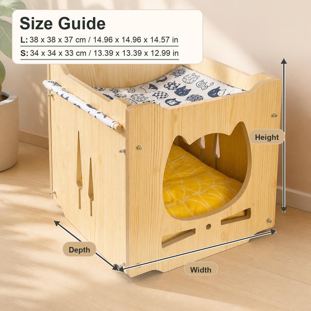 Stackable Wooden Cat House