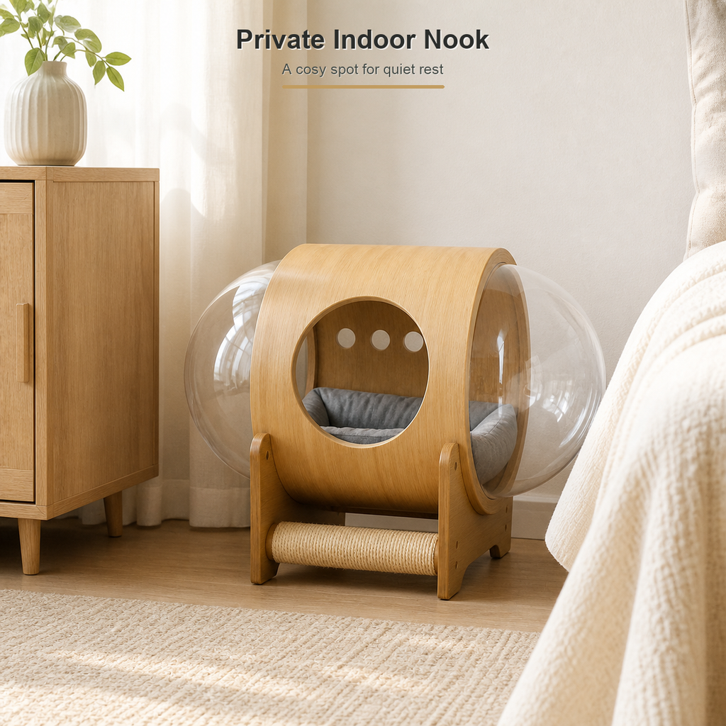 Wooden Capsule Cat House