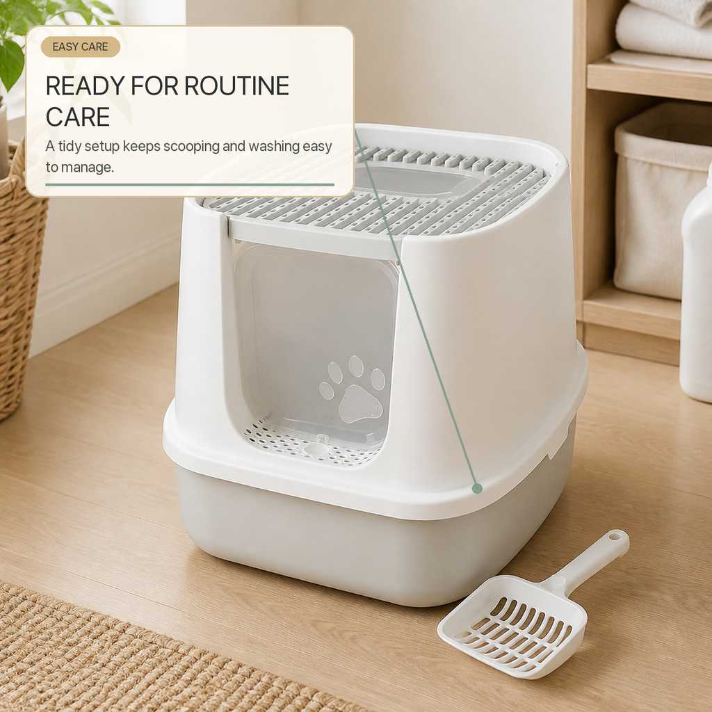 Anti-Splash Enclosed Litter Box