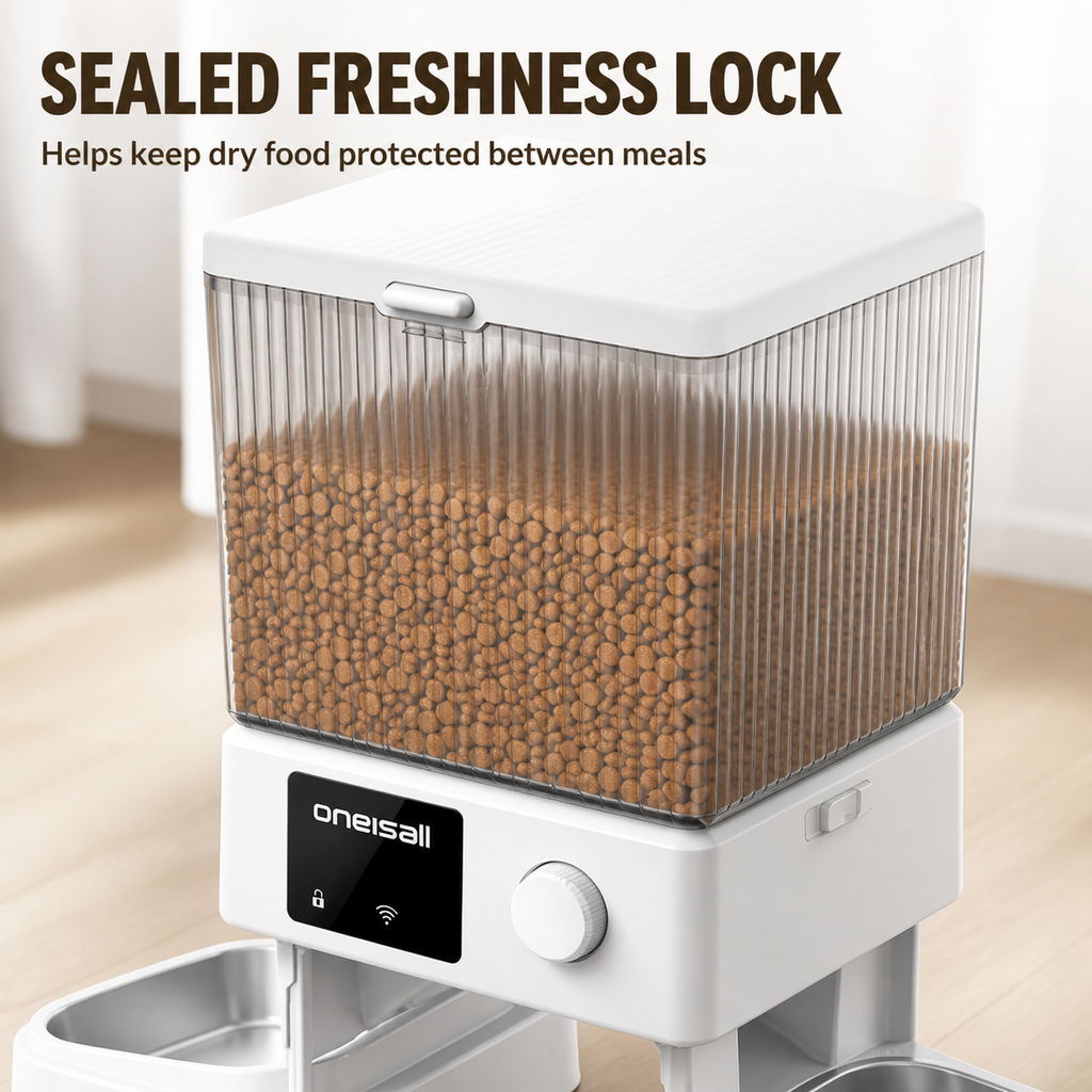 Dual-Bowl Automatic Cat Feeder