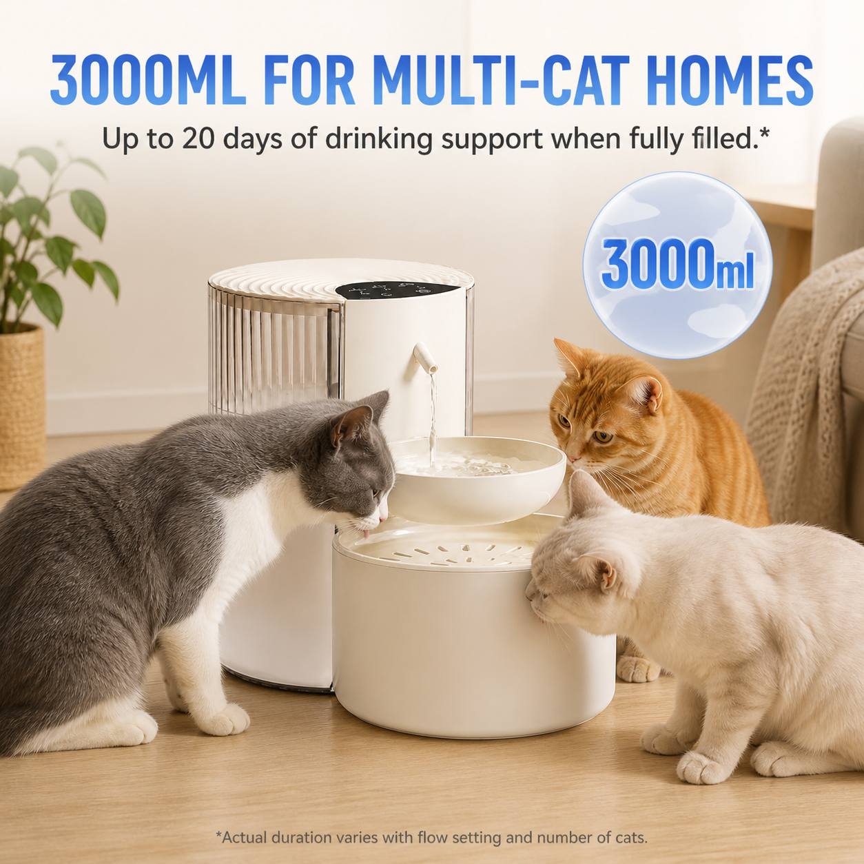 Rechargeable Cat Water Fountain