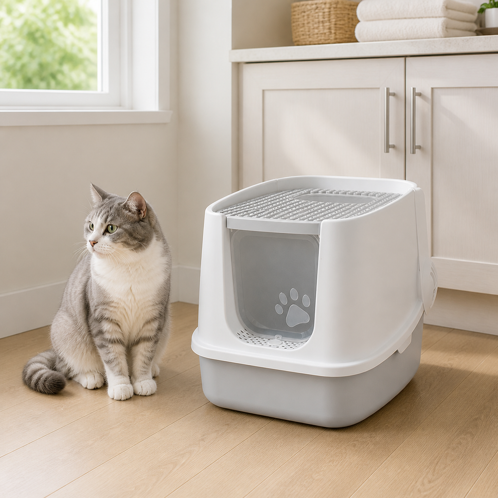 Anti-Splash Enclosed Litter Box