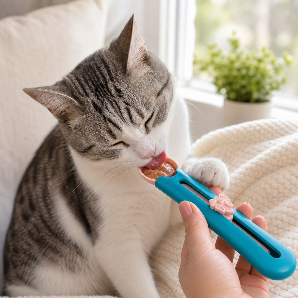Push-Button Cat Treat Spoon