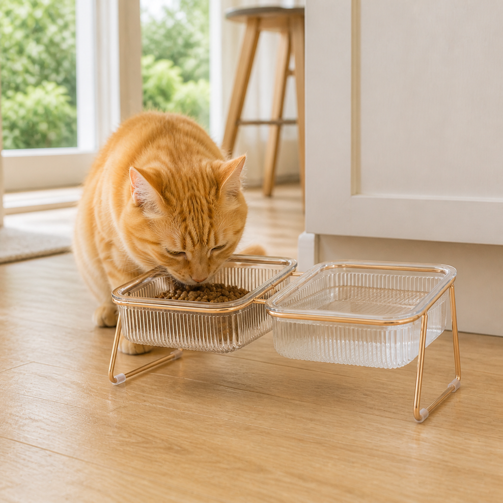 Raised Transparent Cat Bowl