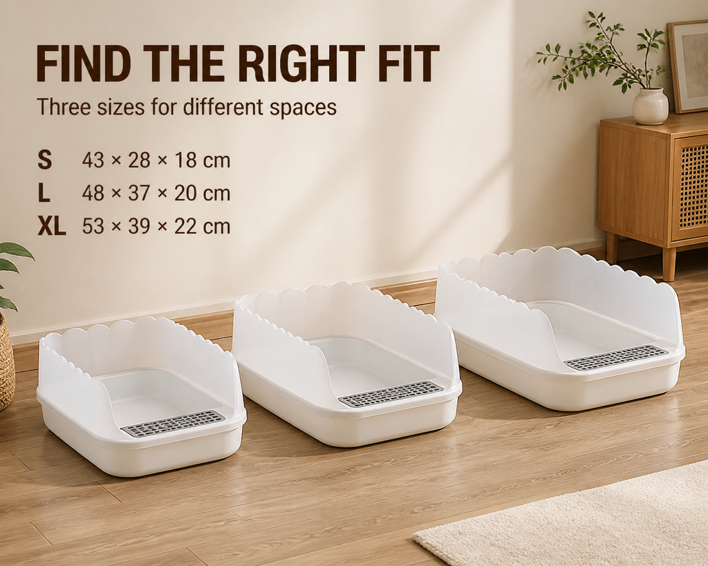 Semi-Enclosed Cat Litter Box
