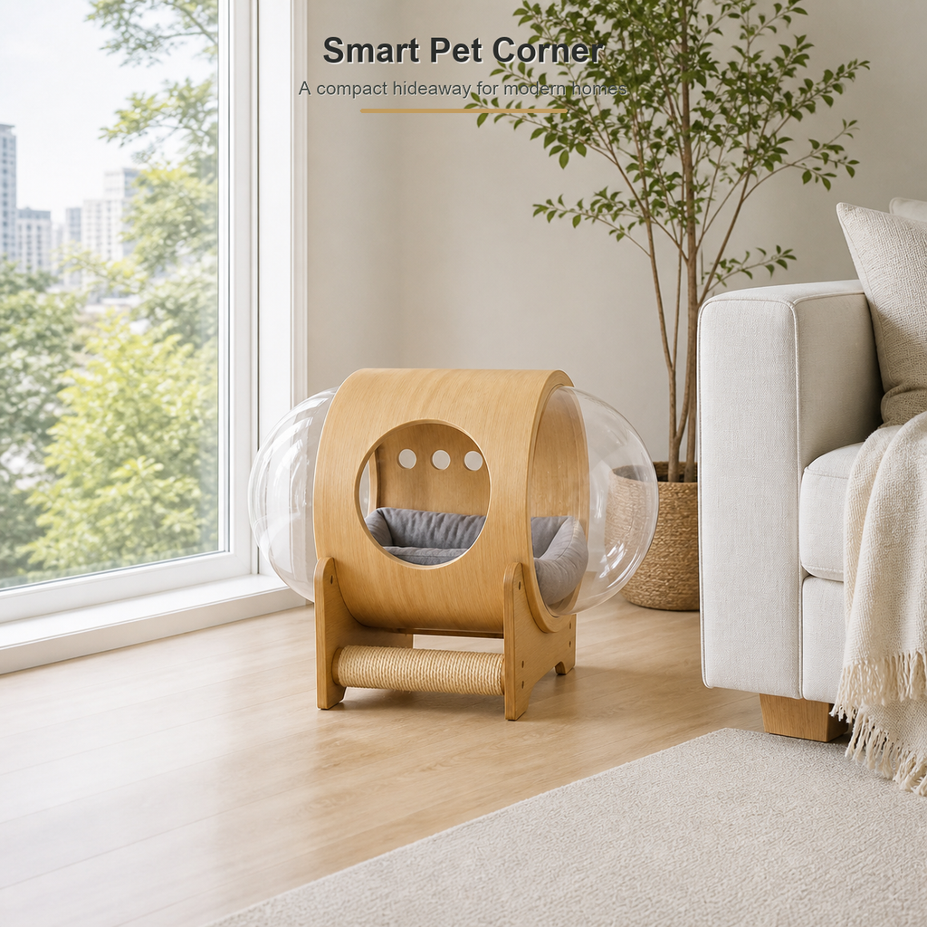 Wooden Capsule Cat House