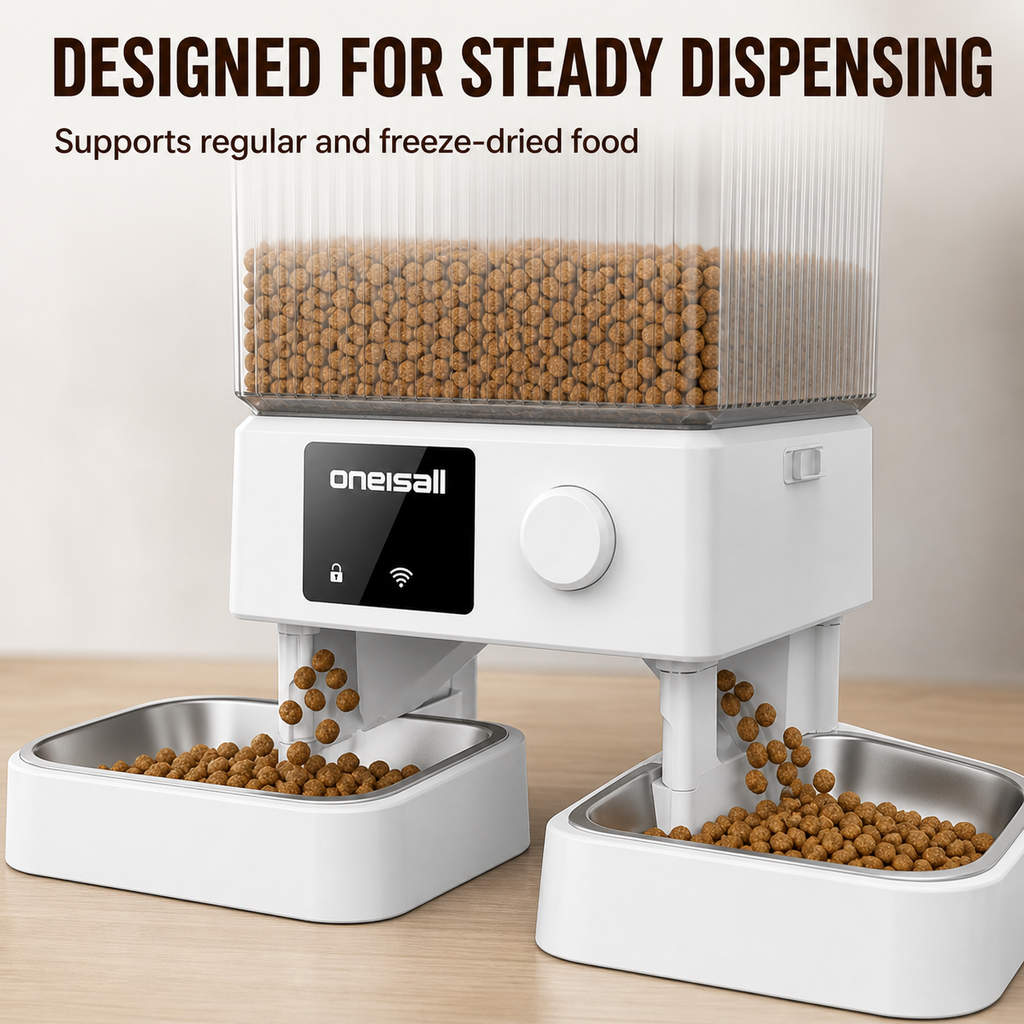 Dual-Bowl Automatic Cat Feeder