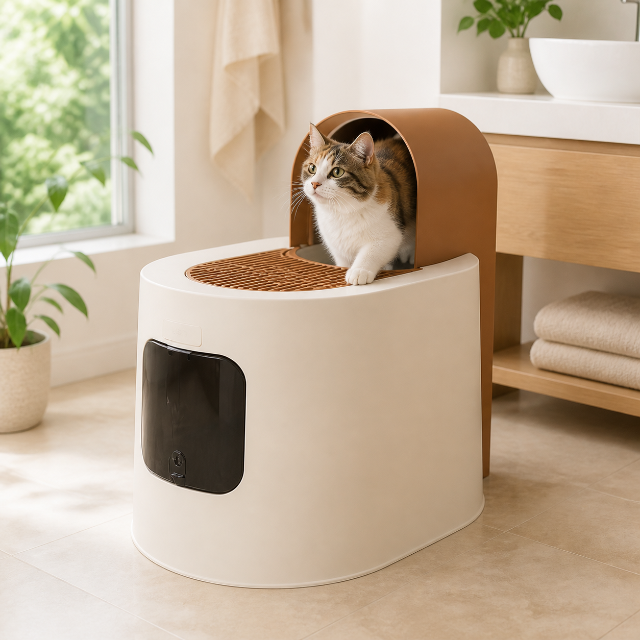 Top-Entry Enclosed Cat Litter Box