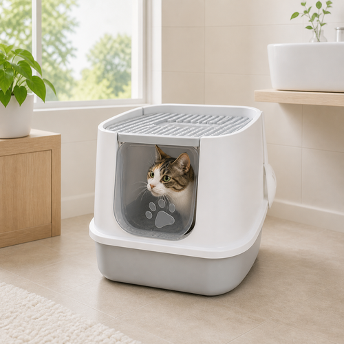 Anti-Splash Enclosed Litter Box