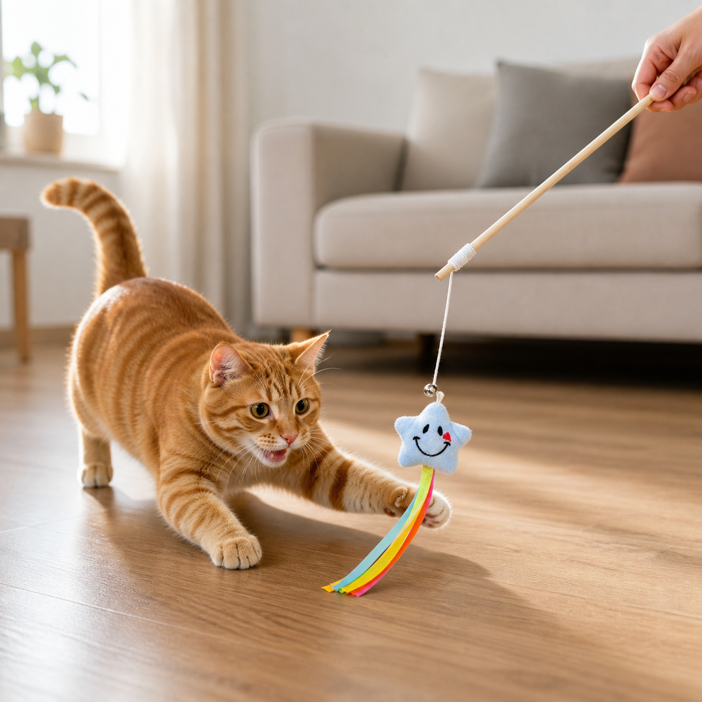 Wooden Cat Teaser Wand