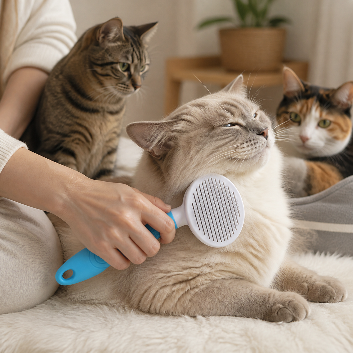 Self-Cleaning Cat Slicker Brush