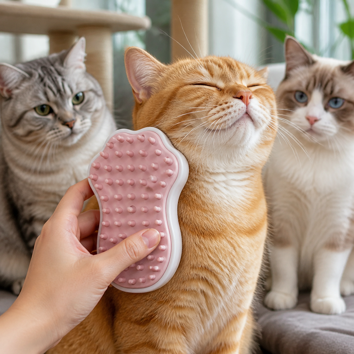 Cat Paw Spray Grooming Brush