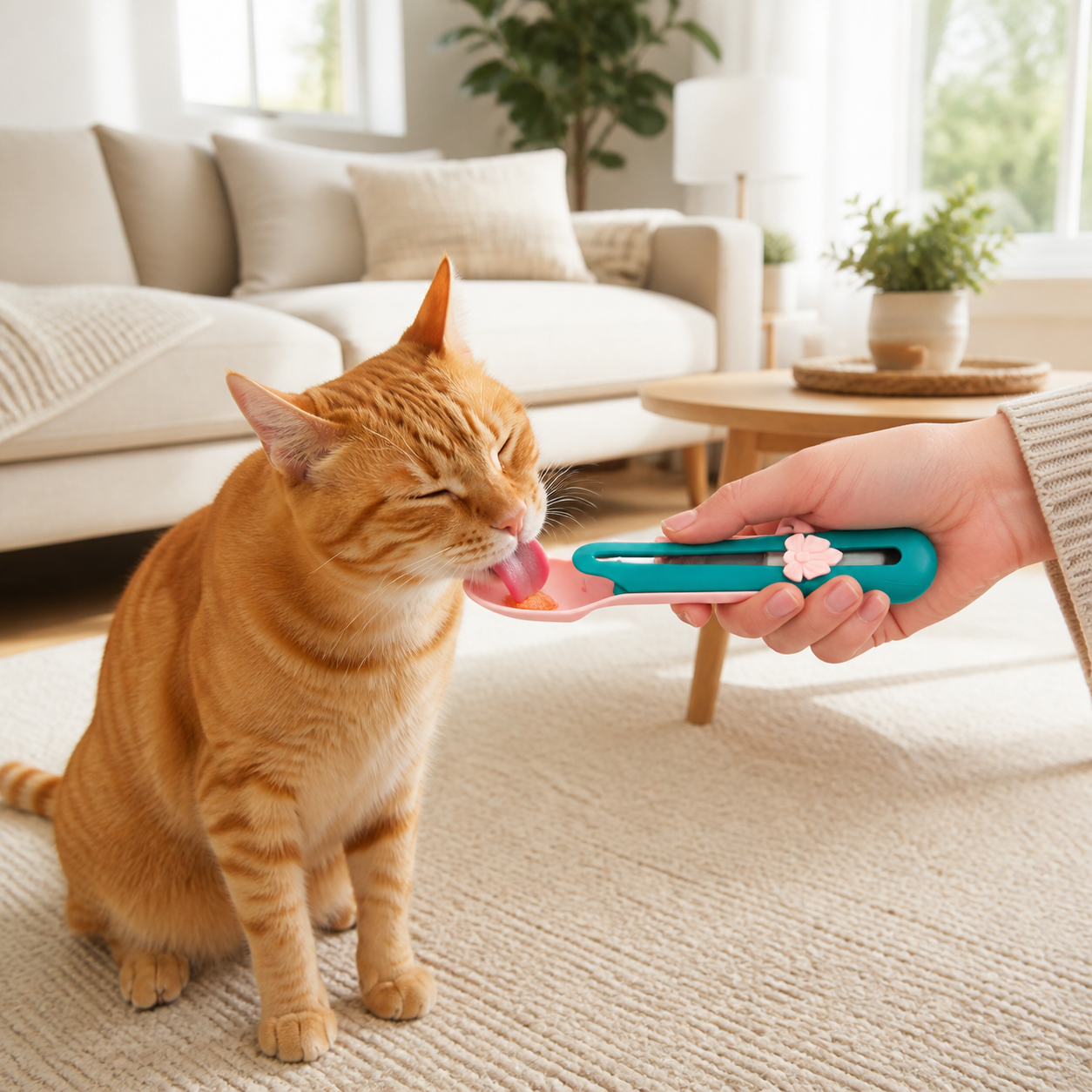 Push-Button Cat Treat Spoon