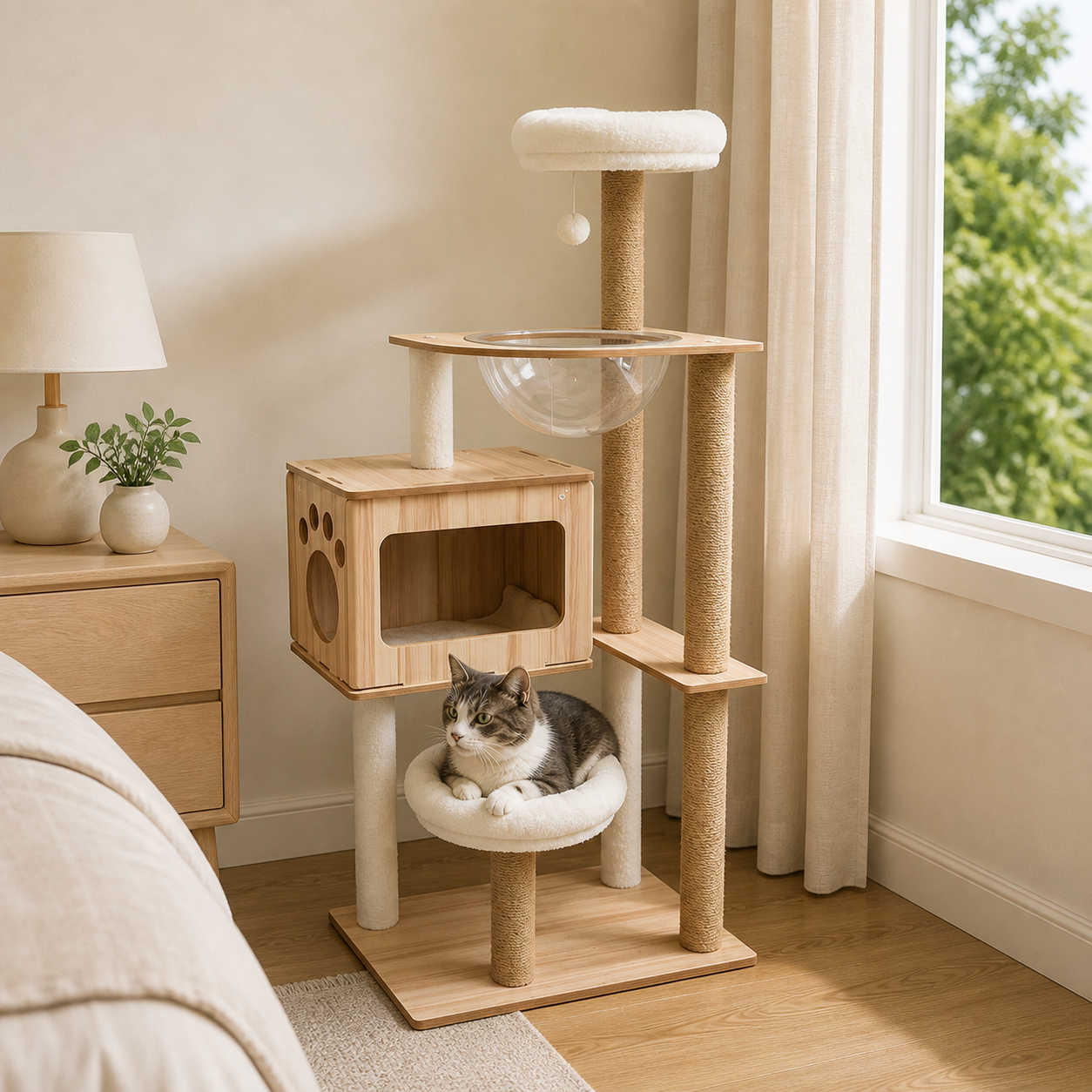 Space Capsule Cat Scratcher Nest