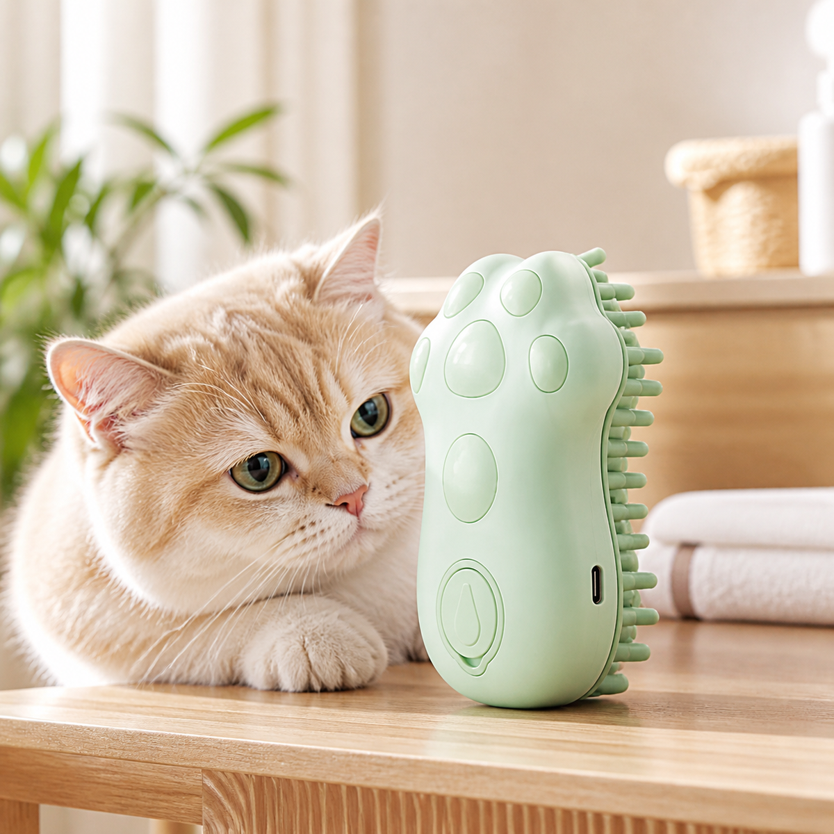 Cat Paw Spray Grooming Brush