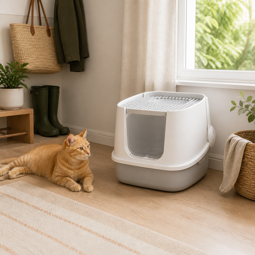 Anti-Splash Enclosed Litter Box