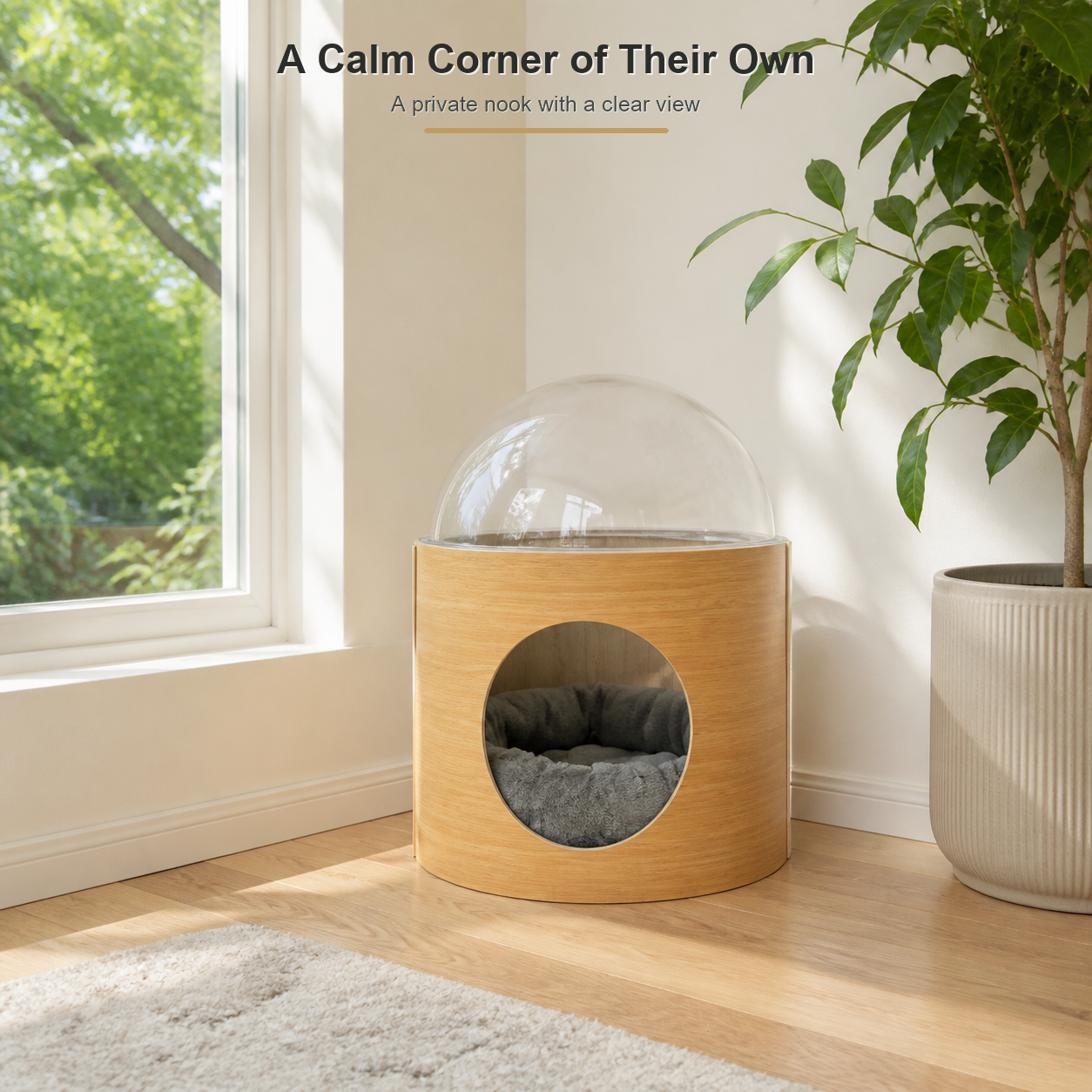 Wooden Capsule Cat House