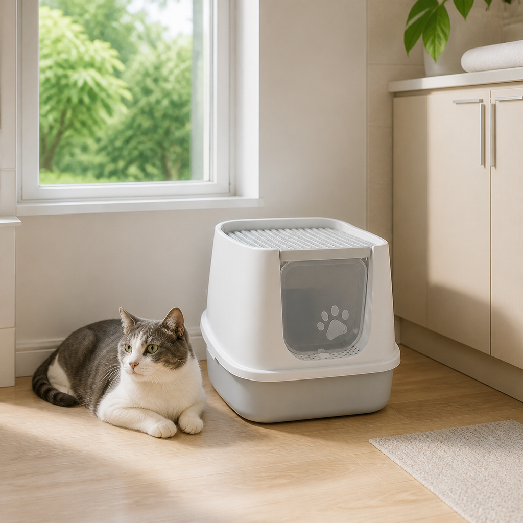 Anti-Splash Enclosed Litter Box