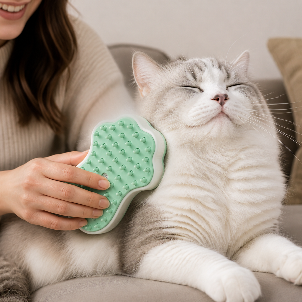 Cat Paw Spray Grooming Brush