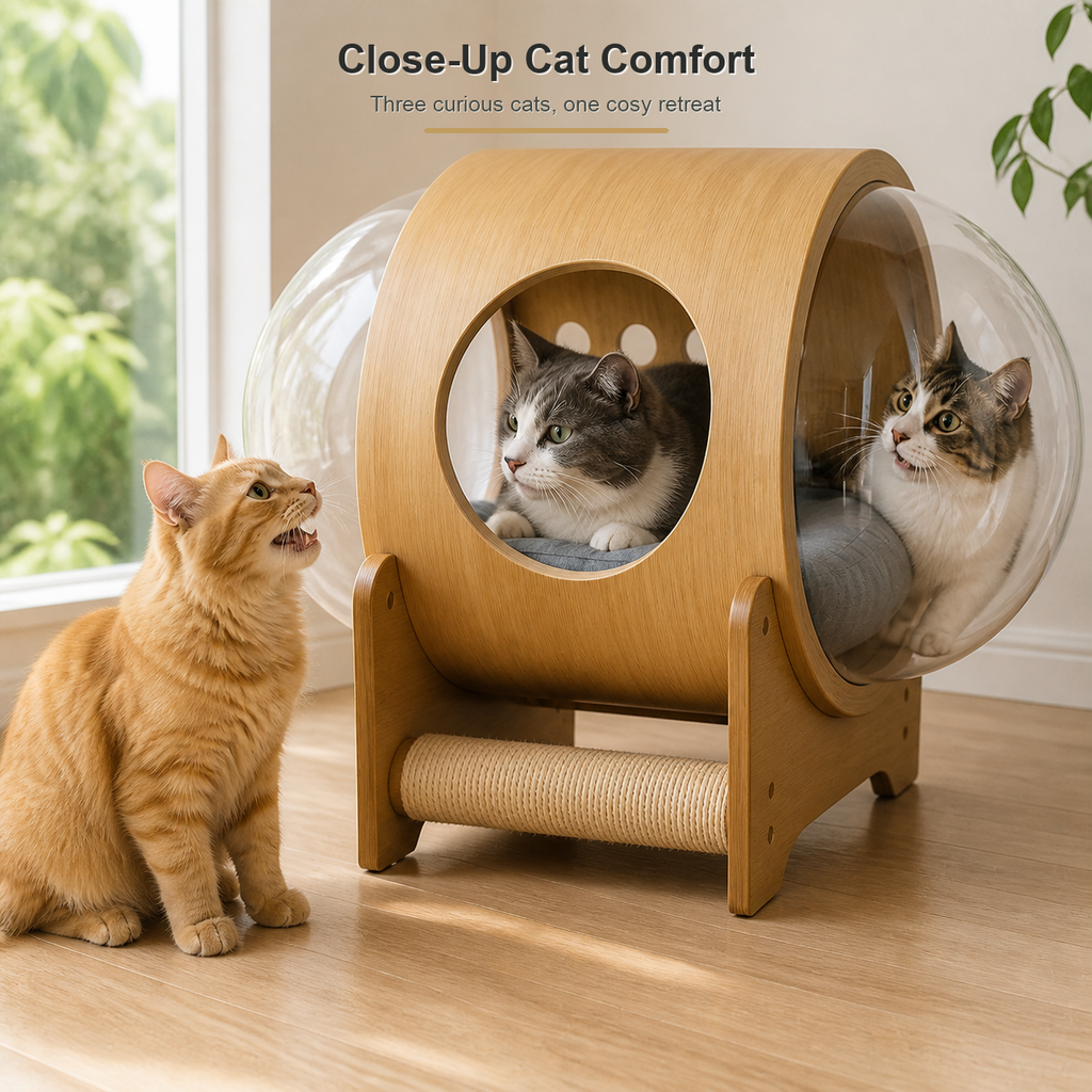 Wooden Capsule Cat House