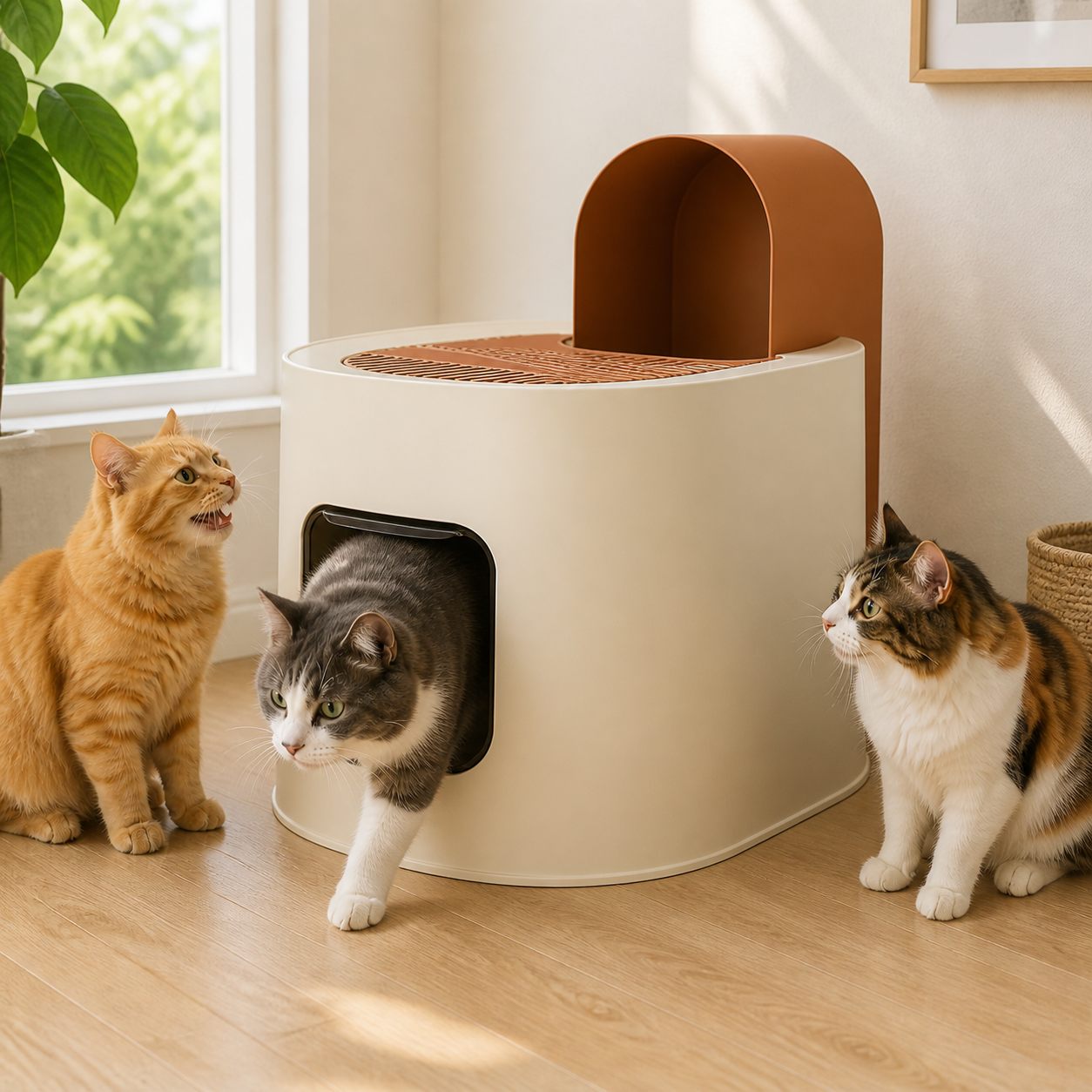 Top-Entry Enclosed Cat Litter Box