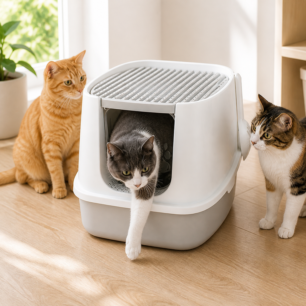 Anti-Splash Enclosed Litter Box