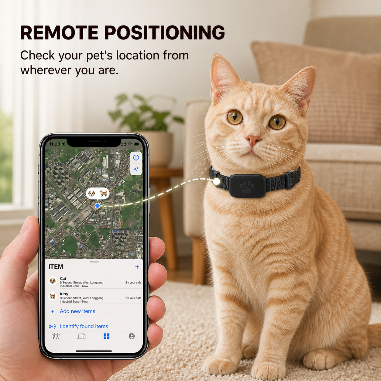 Adjustable Pet Locator Collar