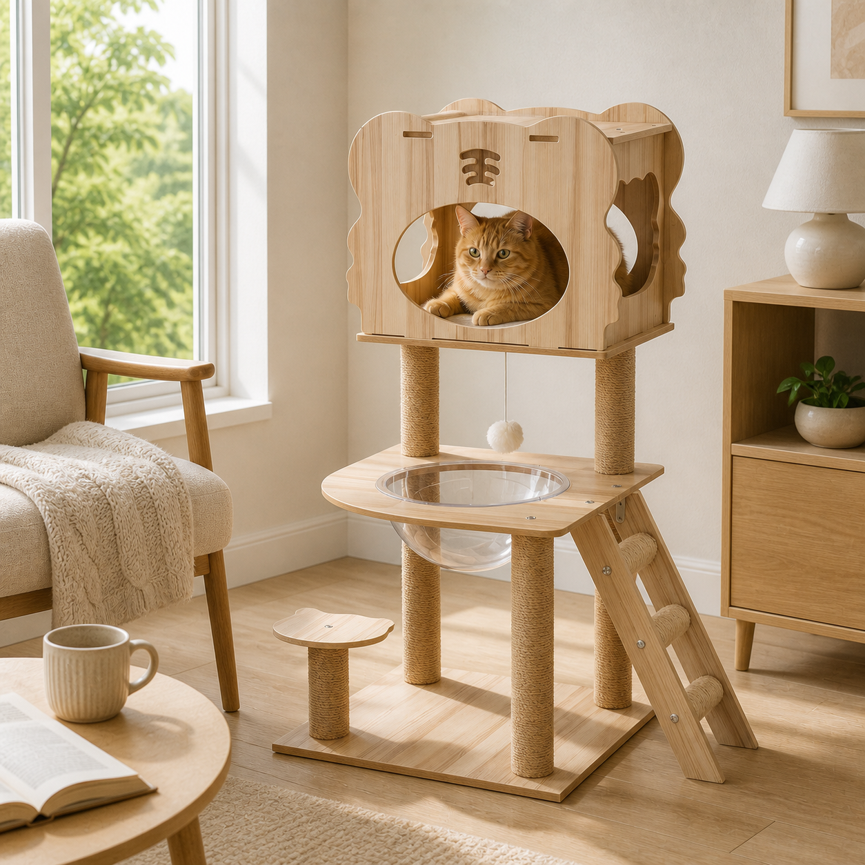 Space Capsule Cat Scratcher Nest