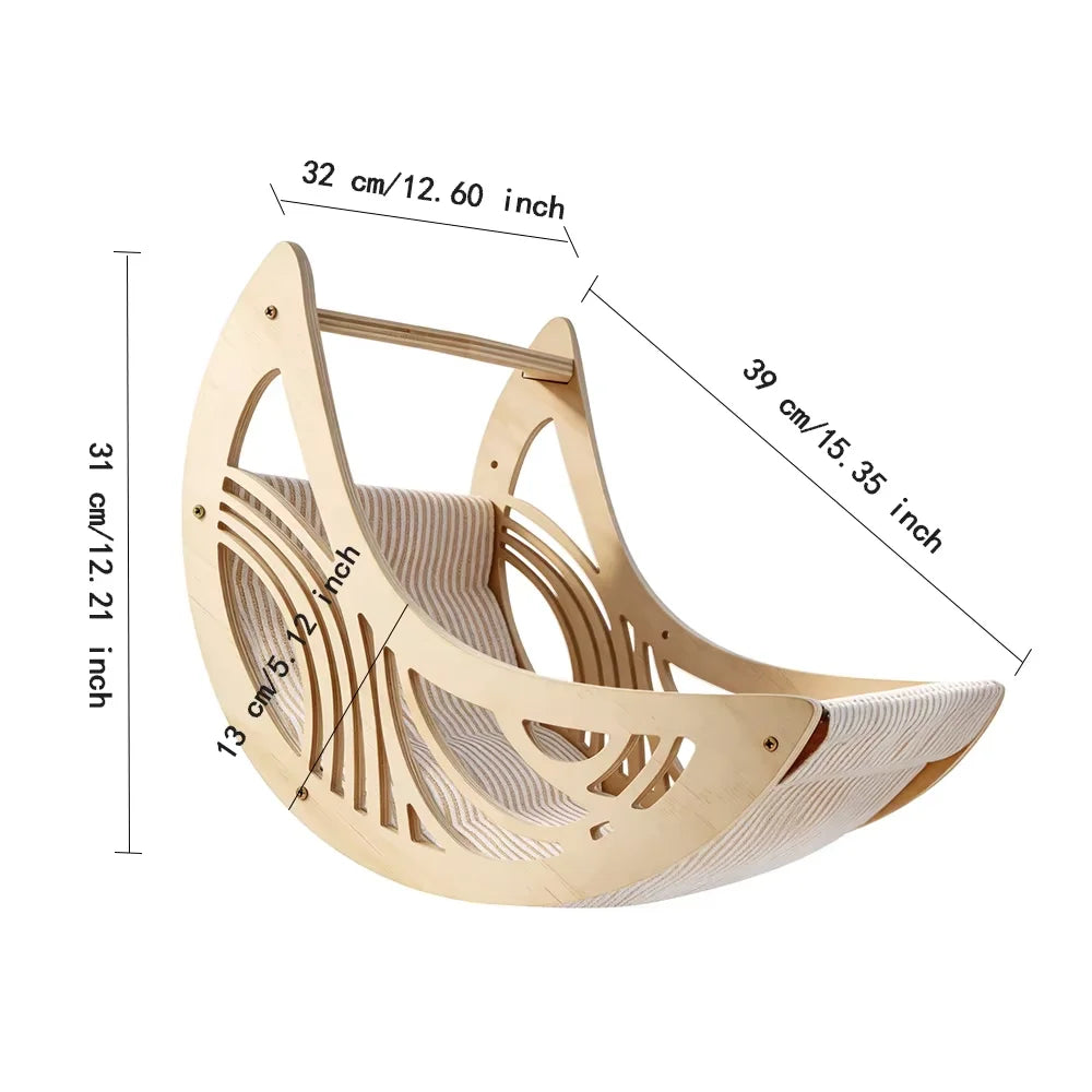 Cat Wall Furniture Hammock Climbing Steps Wall Mounted Shelves and Moon Beds Modern Design for Large Cats and Kittens to Sleep