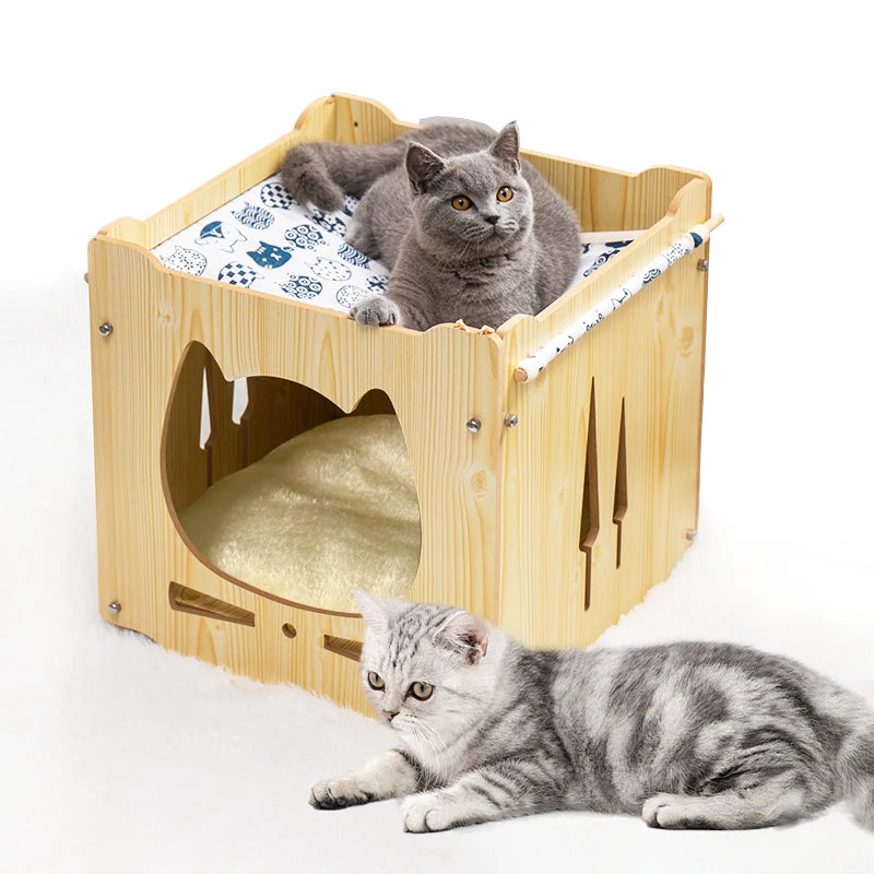 Stackable Wooden Cat House