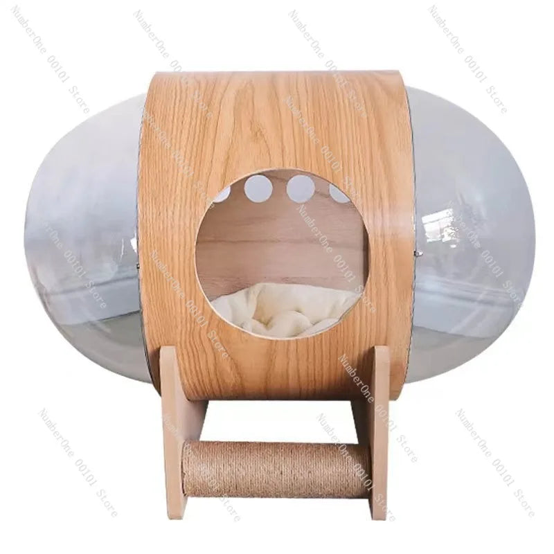 Wooden Capsule Cat House