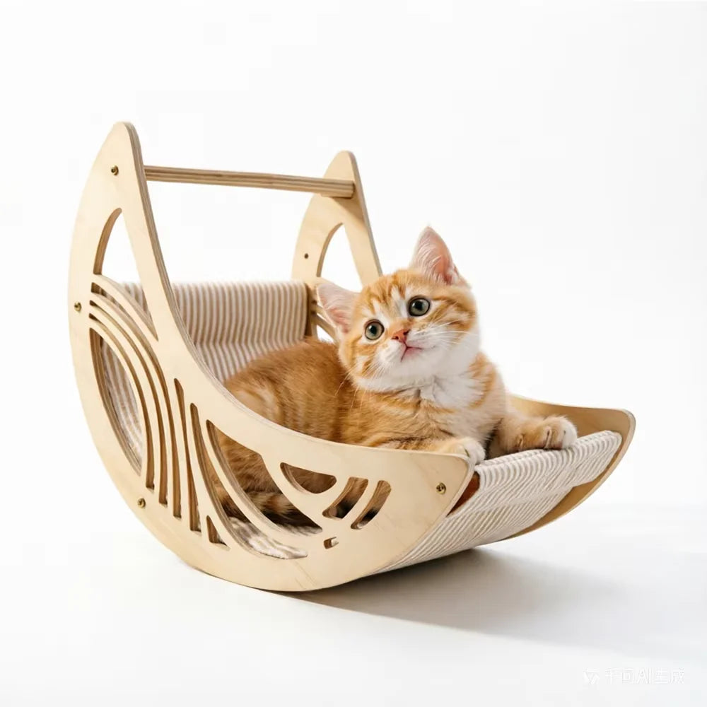 Cat Wall Furniture Hammock Climbing Steps Wall Mounted Shelves and Moon Beds Modern Design for Large Cats and Kittens to Sleep